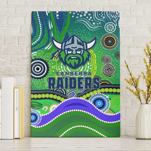 Canberra Raiders Rugby Canvas Wall Art Australian Aboriginal Dot Painting Style