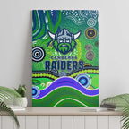 Canberra Raiders Rugby Canvas Wall Art Australian Aboriginal Dot Painting Style