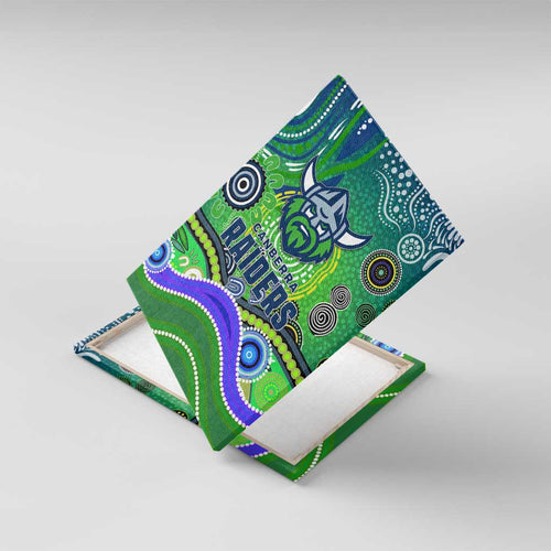 Canberra Raiders Rugby Canvas Wall Art Australian Aboriginal Dot Painting Style