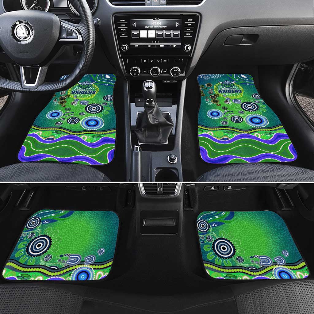 Canberra Raiders Rugby Car Mats Australian Aboriginal Dot Painting Style