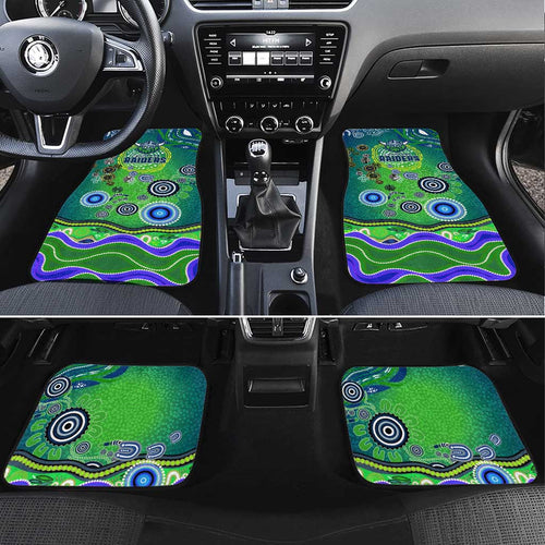 Canberra Raiders Rugby Car Mats Australian Aboriginal Dot Painting Style