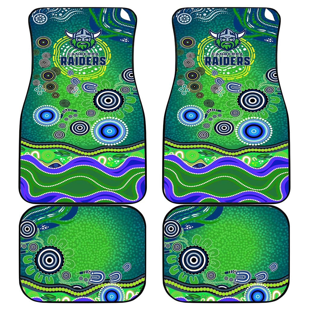 Canberra Raiders Rugby Car Mats Australian Aboriginal Dot Painting Style