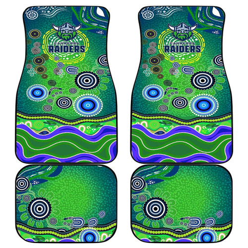 Canberra Raiders Rugby Car Mats Australian Aboriginal Dot Painting Style