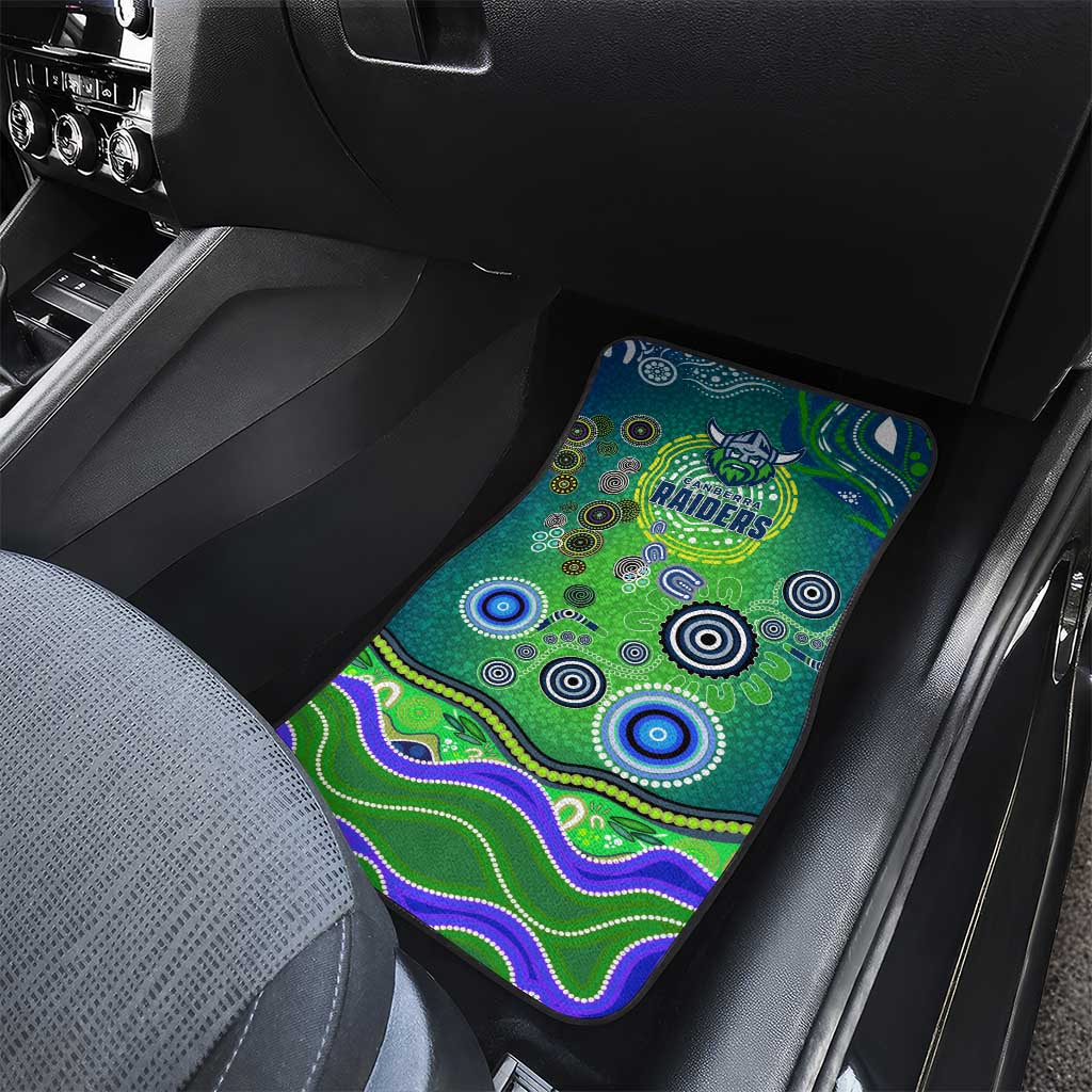 Canberra Raiders Rugby Car Mats Australian Aboriginal Dot Painting Style