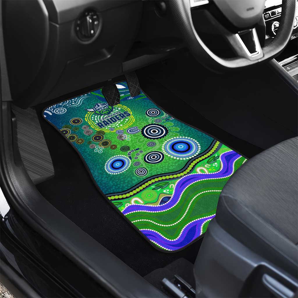 Canberra Raiders Rugby Car Mats Australian Aboriginal Dot Painting Style