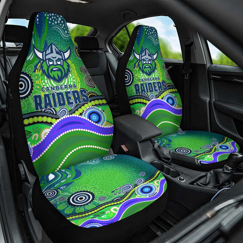 Canberra Raiders Rugby Car Seat Cover Australian Aboriginal Dot Painting Style