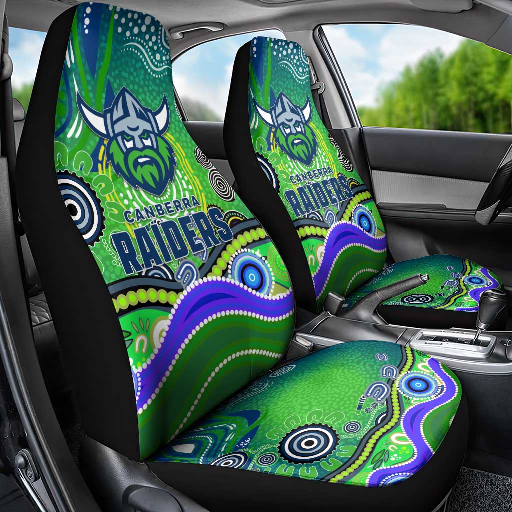 Canberra Raiders Rugby Car Seat Cover Australian Aboriginal Dot Painting Style