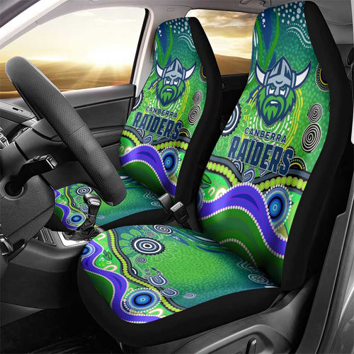 Canberra Raiders Rugby Car Seat Cover Australian Aboriginal Dot Painting Style