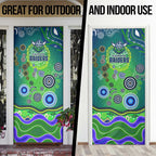 Canberra Raiders Rugby Door Cover Australian Aboriginal Dot Painting Style