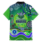 Canberra Raiders Rugby Family Matching Tank Maxi Dress and Hawaiian Shirt Australian Aboriginal Dot Painting Style