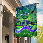 Canberra Raiders Rugby Garden Flag Australian Aboriginal Dot Painting Style