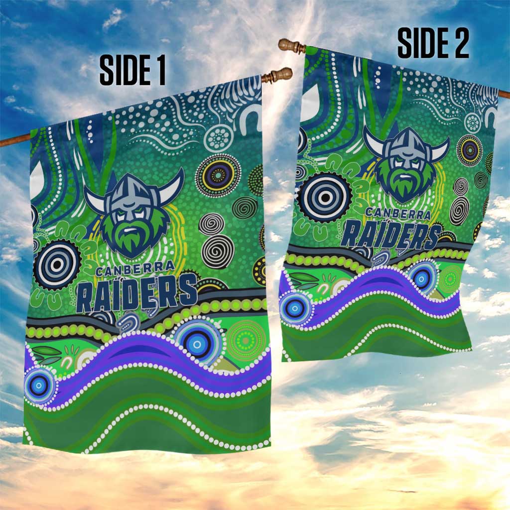 Canberra Raiders Rugby Garden Flag Australian Aboriginal Dot Painting Style