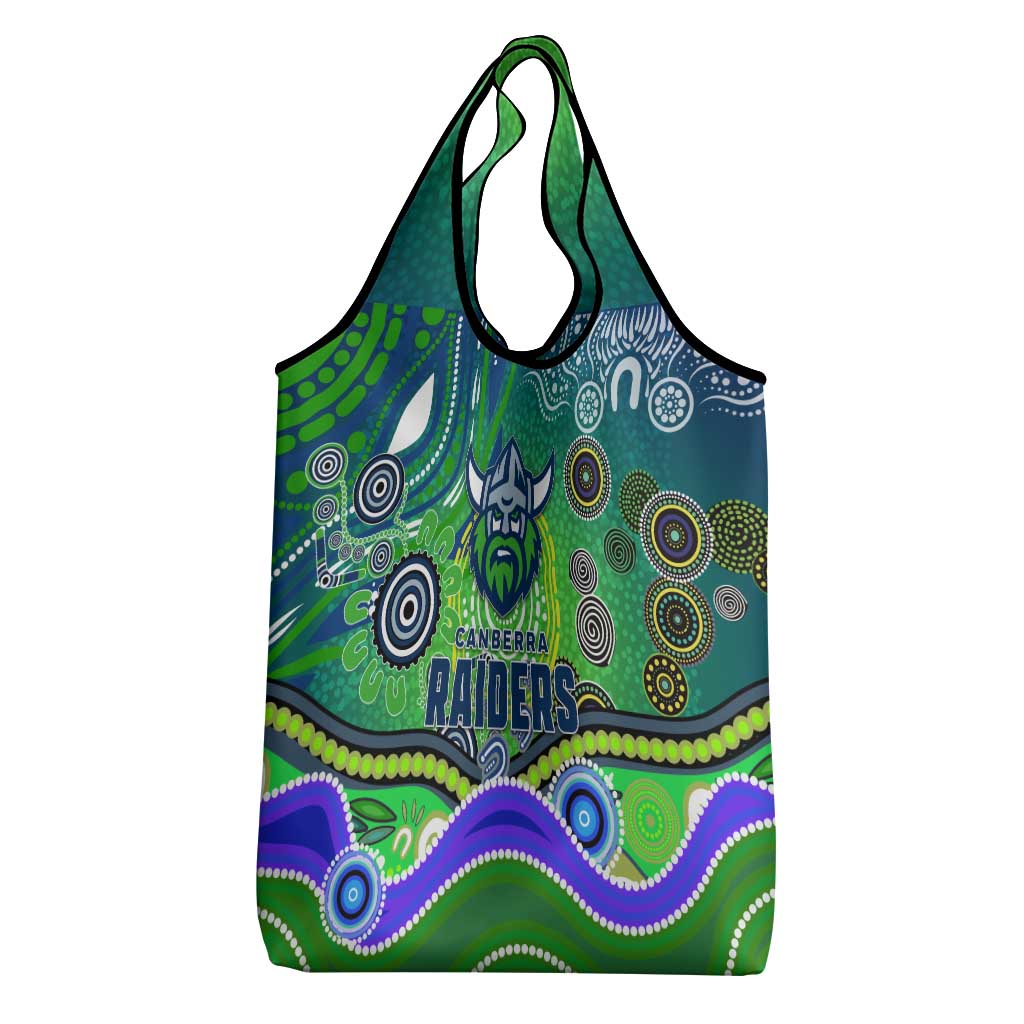 Canberra Raiders Rugby Grocery Bag Australian Aboriginal Dot Painting Style