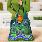 Canberra Raiders Rugby Grocery Bag Australian Aboriginal Dot Painting Style