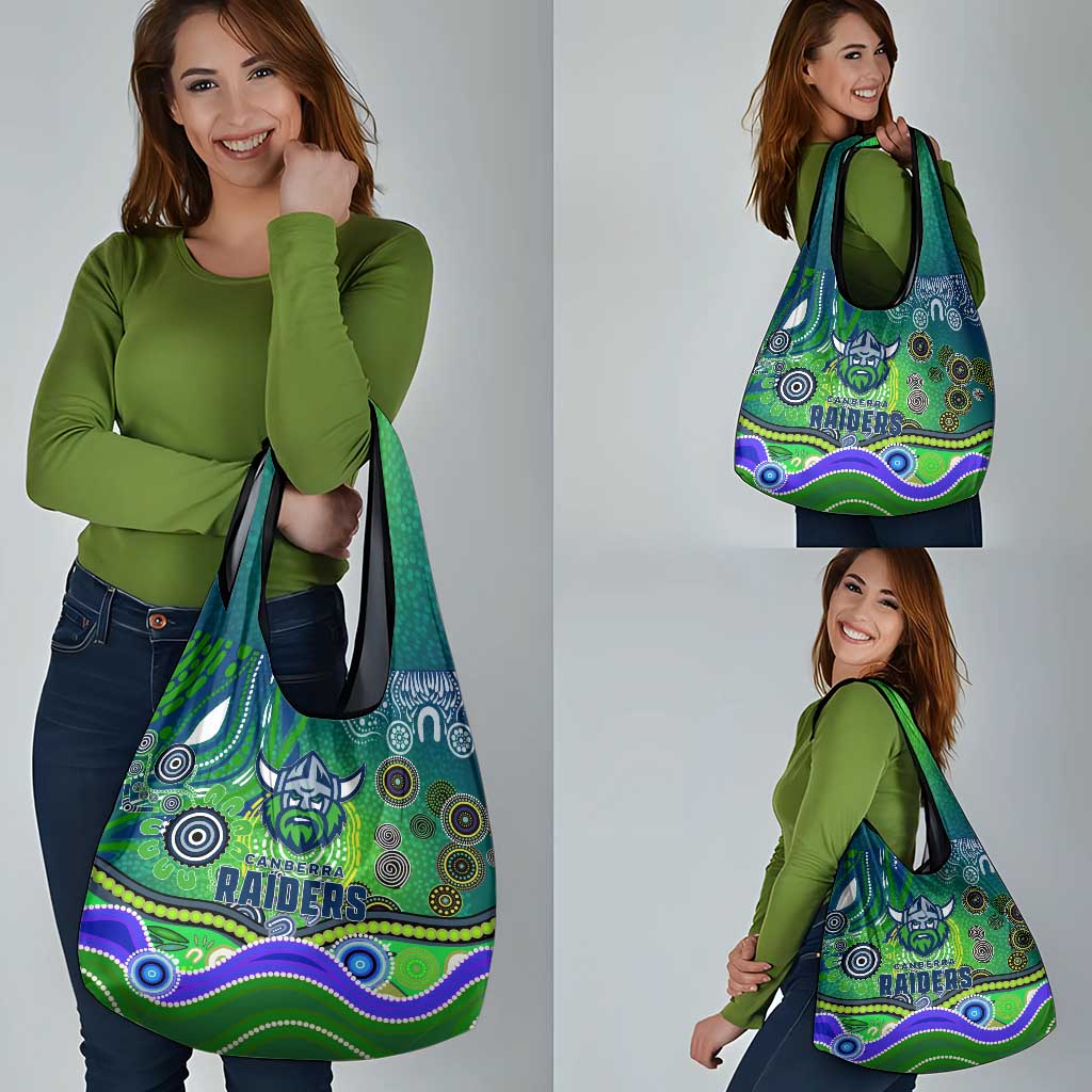Canberra Raiders Rugby Grocery Bag Australian Aboriginal Dot Painting Style