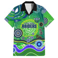 Canberra Raiders Rugby Hawaiian Shirt Australian Aboriginal Dot Painting Style