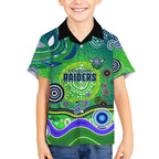 Canberra Raiders Rugby Hawaiian Shirt Australian Aboriginal Dot Painting Style