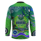Canberra Raiders Rugby Hockey Jersey Australian Aboriginal Dot Painting Style