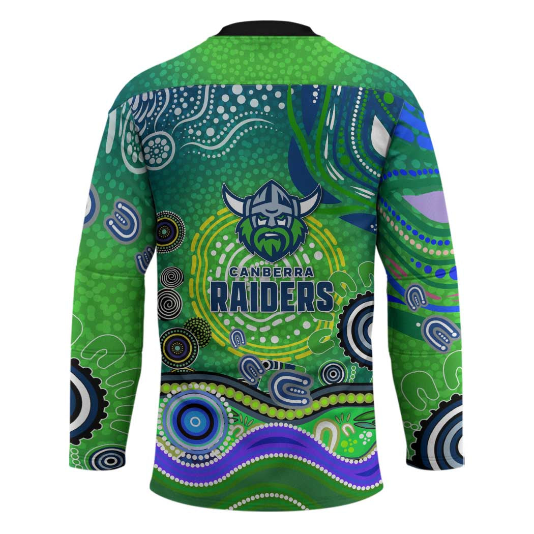 Canberra Raiders Rugby Hockey Jersey Australian Aboriginal Dot Painting Style