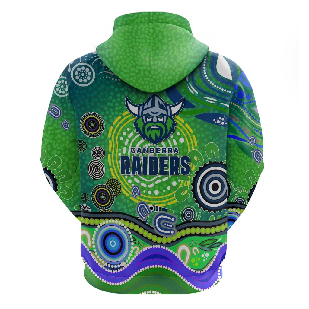 Canberra Raiders Rugby Hoodie Australian Aboriginal Dot Painting Style