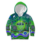 Canberra Raiders Rugby Kid Hoodie Australian Aboriginal Dot Painting Style