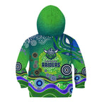 Canberra Raiders Rugby Kid Hoodie Australian Aboriginal Dot Painting Style