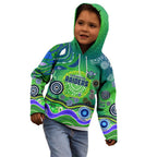 Canberra Raiders Rugby Kid Hoodie Australian Aboriginal Dot Painting Style