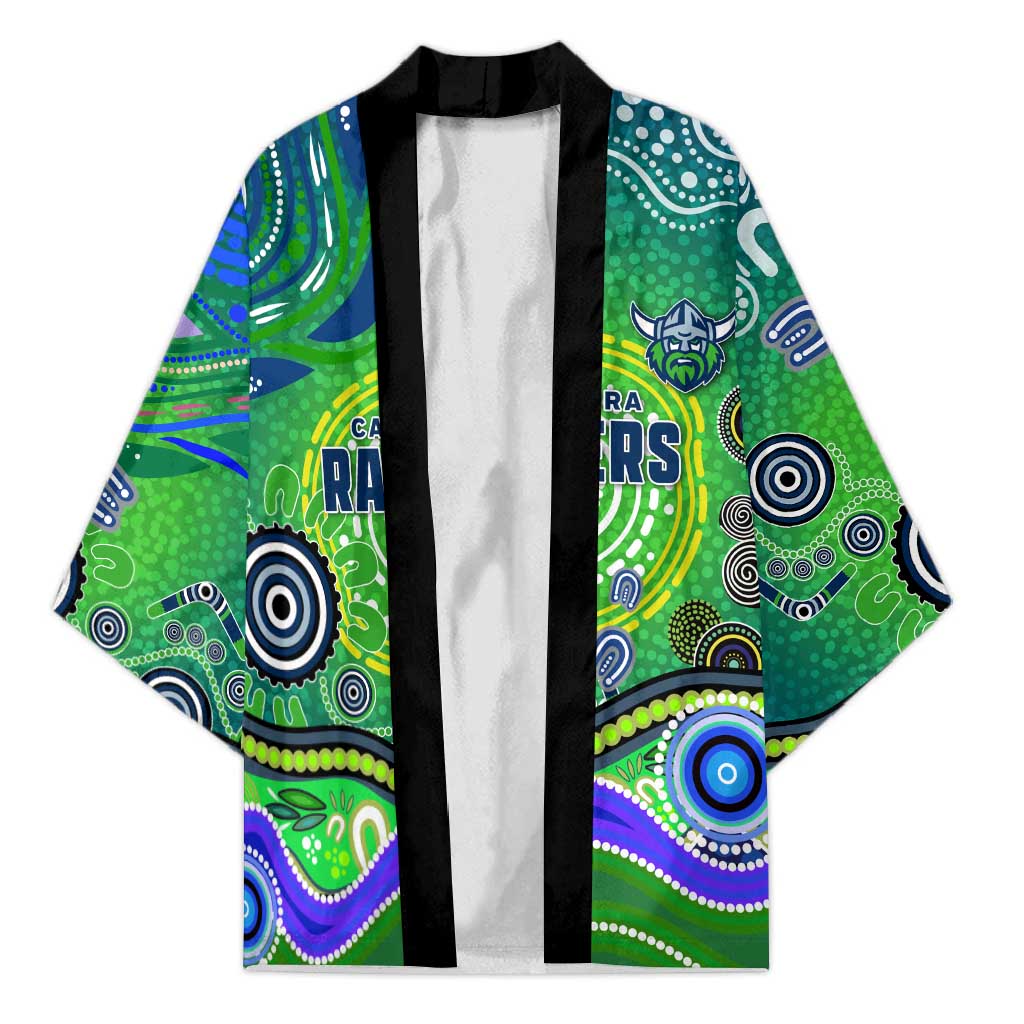 Canberra Raiders Rugby Kimono Australian Aboriginal Dot Painting Style