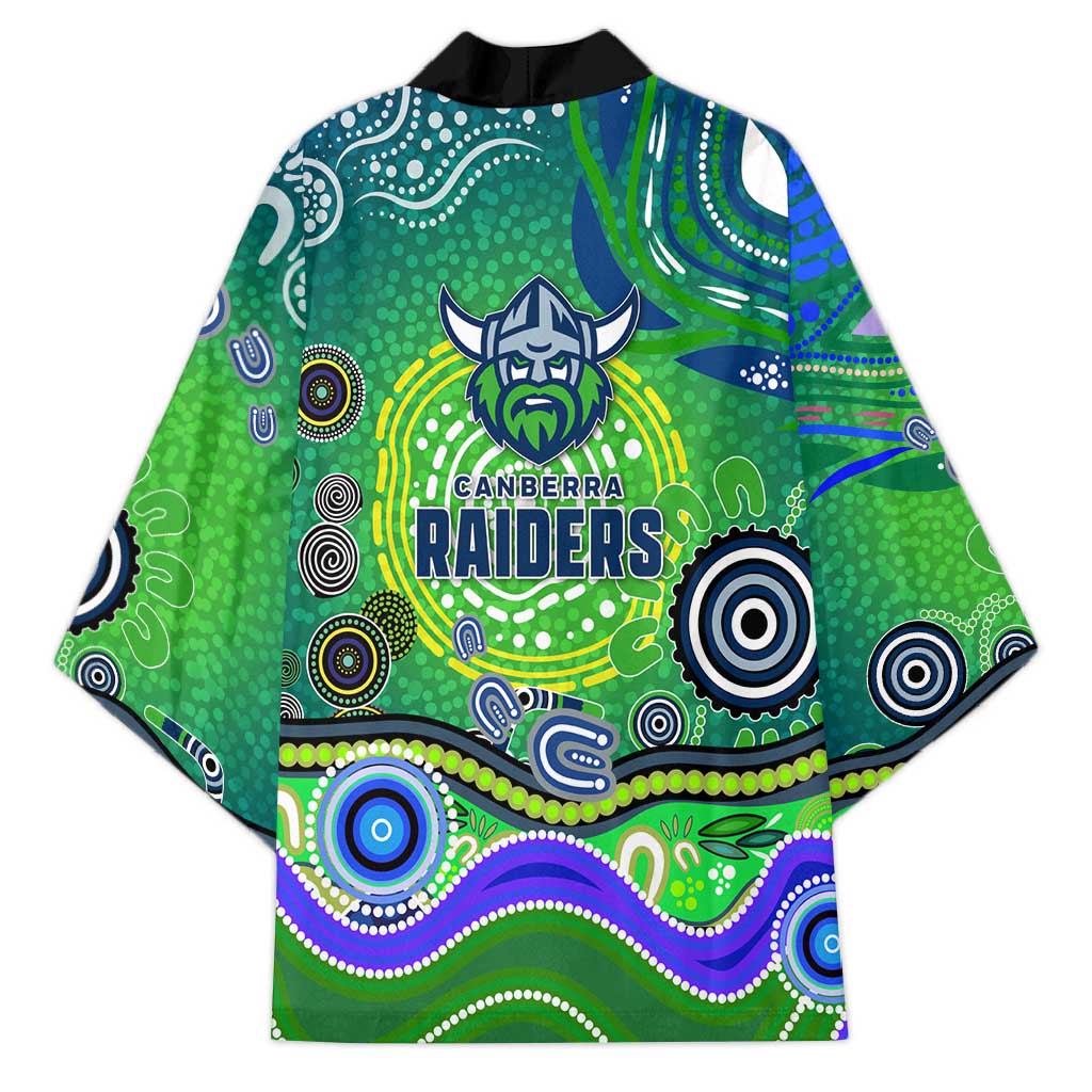Canberra Raiders Rugby Kimono Australian Aboriginal Dot Painting Style