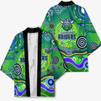 Canberra Raiders Rugby Kimono Australian Aboriginal Dot Painting Style