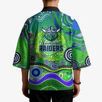 Canberra Raiders Rugby Kimono Australian Aboriginal Dot Painting Style