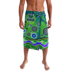 Canberra Raiders Rugby Lavalava Australian Aboriginal Dot Painting Style