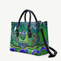 Canberra Raiders Rugby Leather Bag Australian Aboriginal Dot Painting Style