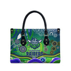 Canberra Raiders Rugby Leather Bag Australian Aboriginal Dot Painting Style