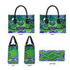 Canberra Raiders Rugby Leather Bag Australian Aboriginal Dot Painting Style