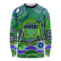 Canberra Raiders Rugby Long Sleeve Shirt Australian Aboriginal Dot Painting Style