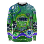 Canberra Raiders Rugby Long Sleeve Shirt Australian Aboriginal Dot Painting Style
