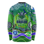 Canberra Raiders Rugby Long Sleeve Shirt Australian Aboriginal Dot Painting Style