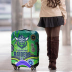 Canberra Raiders Rugby Luggage Cover Australian Aboriginal Dot Painting Style