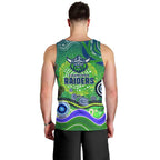Canberra Raiders Rugby Men Tank Top Australian Aboriginal Dot Painting Style