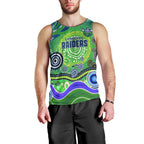 Canberra Raiders Rugby Men Tank Top Australian Aboriginal Dot Painting Style