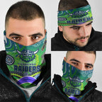 Canberra Raiders Rugby Neck Gaiter Australian Aboriginal Dot Painting Style