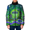 Canberra Raiders Rugby Padded Jacket Australian Aboriginal Dot Painting Style