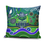 Canberra Raiders Rugby Pillow Cover Australian Aboriginal Dot Painting Style