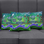 Canberra Raiders Rugby Pillow Cover Australian Aboriginal Dot Painting Style