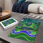 Canberra Raiders Rugby Puzzle Australian Aboriginal Dot Painting Style