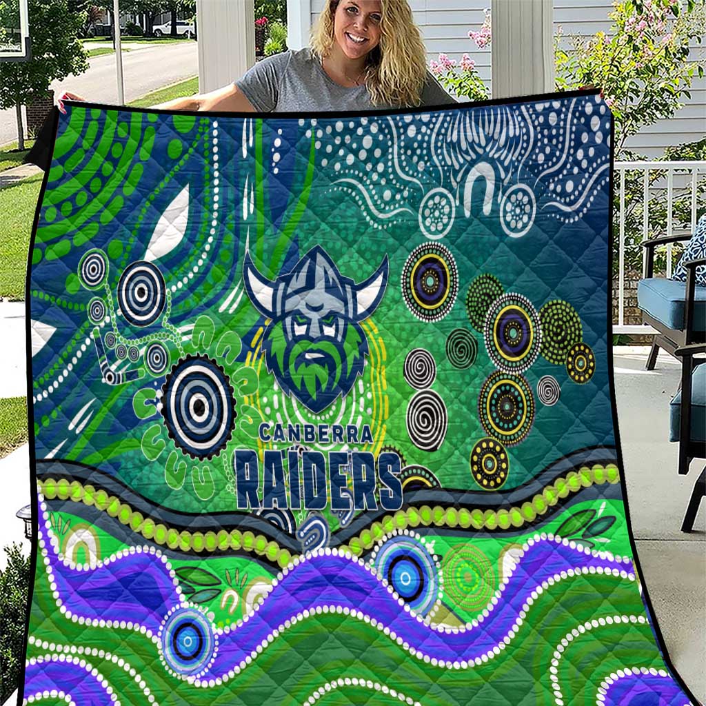 Canberra Raiders Rugby Quilt Australian Aboriginal Dot Painting Style