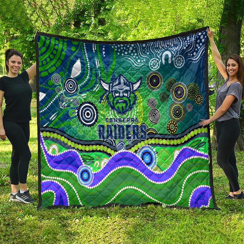 Canberra Raiders Rugby Quilt Australian Aboriginal Dot Painting Style