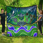 Canberra Raiders Rugby Quilt Australian Aboriginal Dot Painting Style