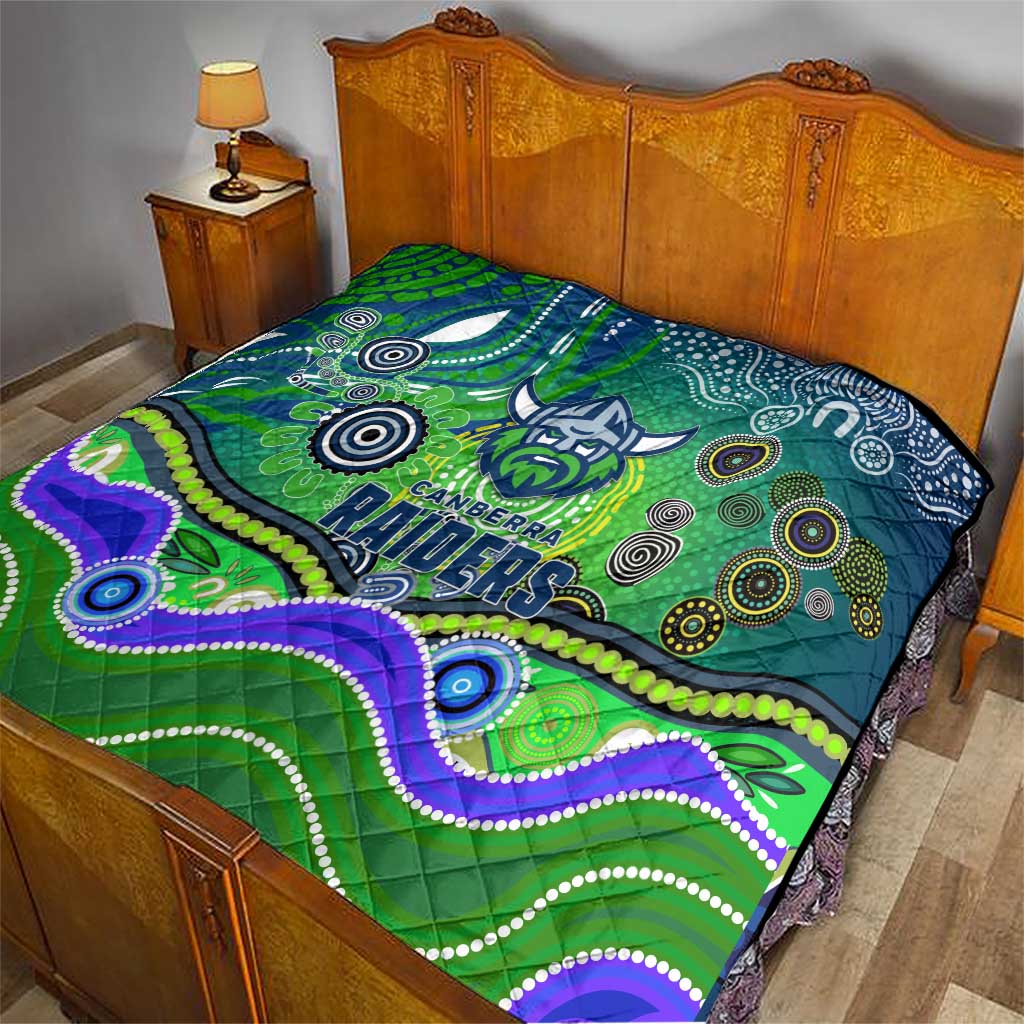 Canberra Raiders Rugby Quilt Australian Aboriginal Dot Painting Style